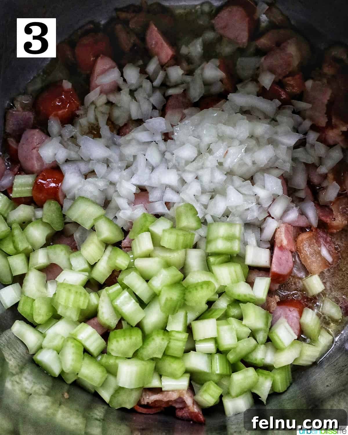 Quick Instant Pot Black Eyed Peas Soak Free 7 diced celery and onions added to the instant pot.