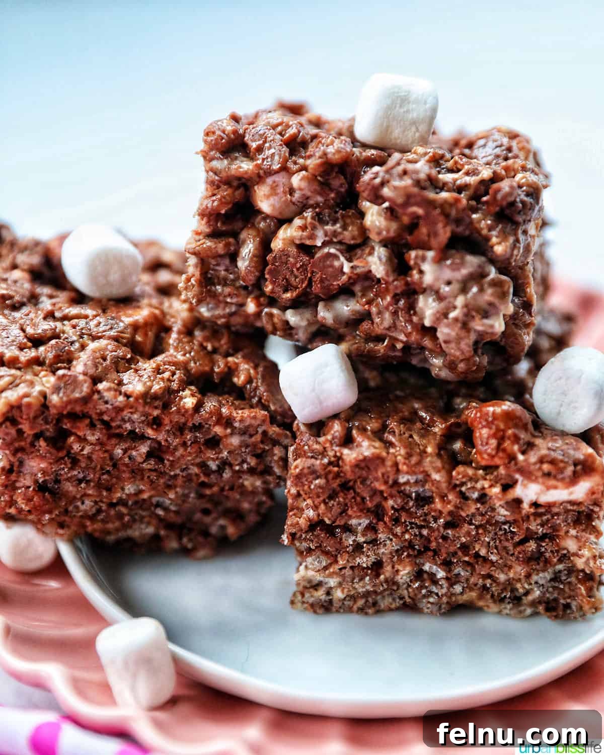 Stack of Chocolate Rice Krispies Treats