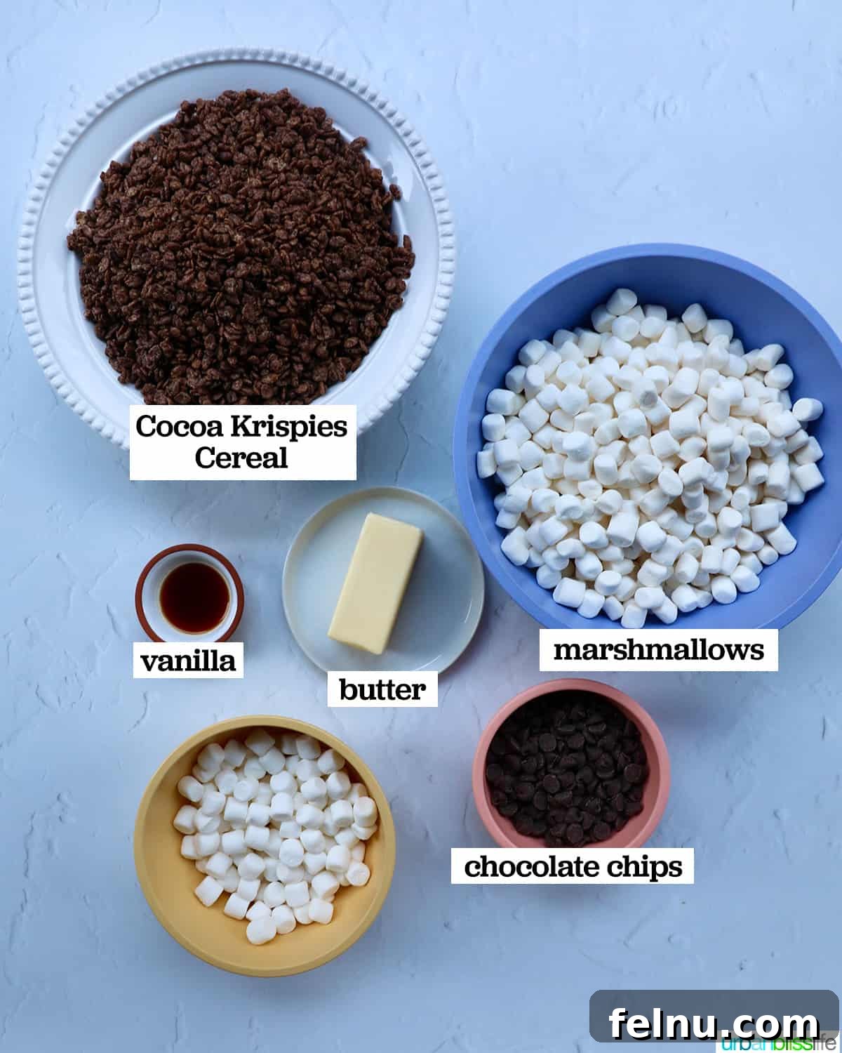 Ingredients for Chocolate Rice Krispies Treats