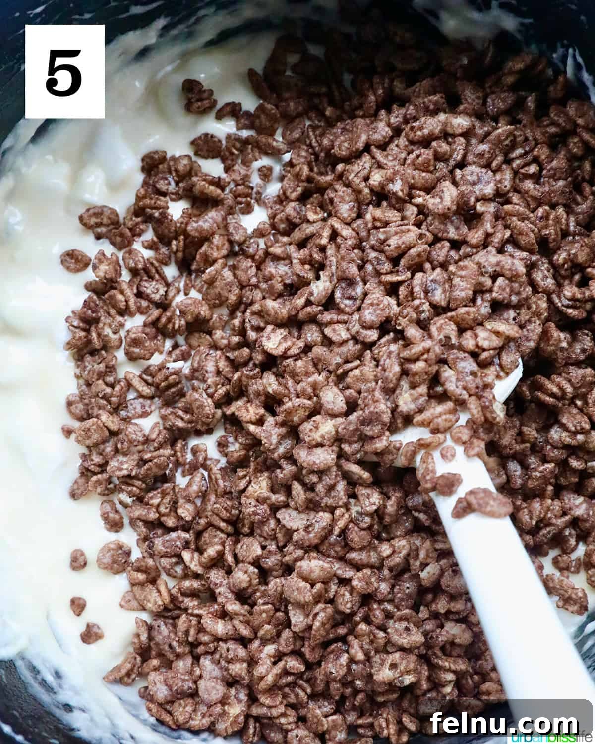 Folding in Cereal and Marshmallows