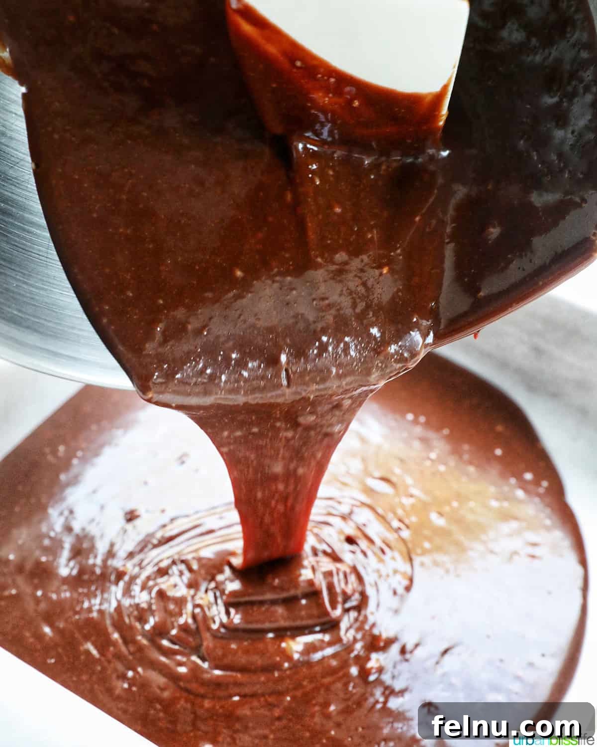 Easter Chocolate Squares 13 The smooth, rich brownie batter ready for baking.