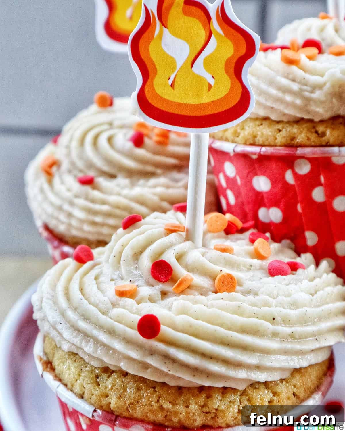 Fiery Cupcakes 14 Close up of Fireball Cupcakes