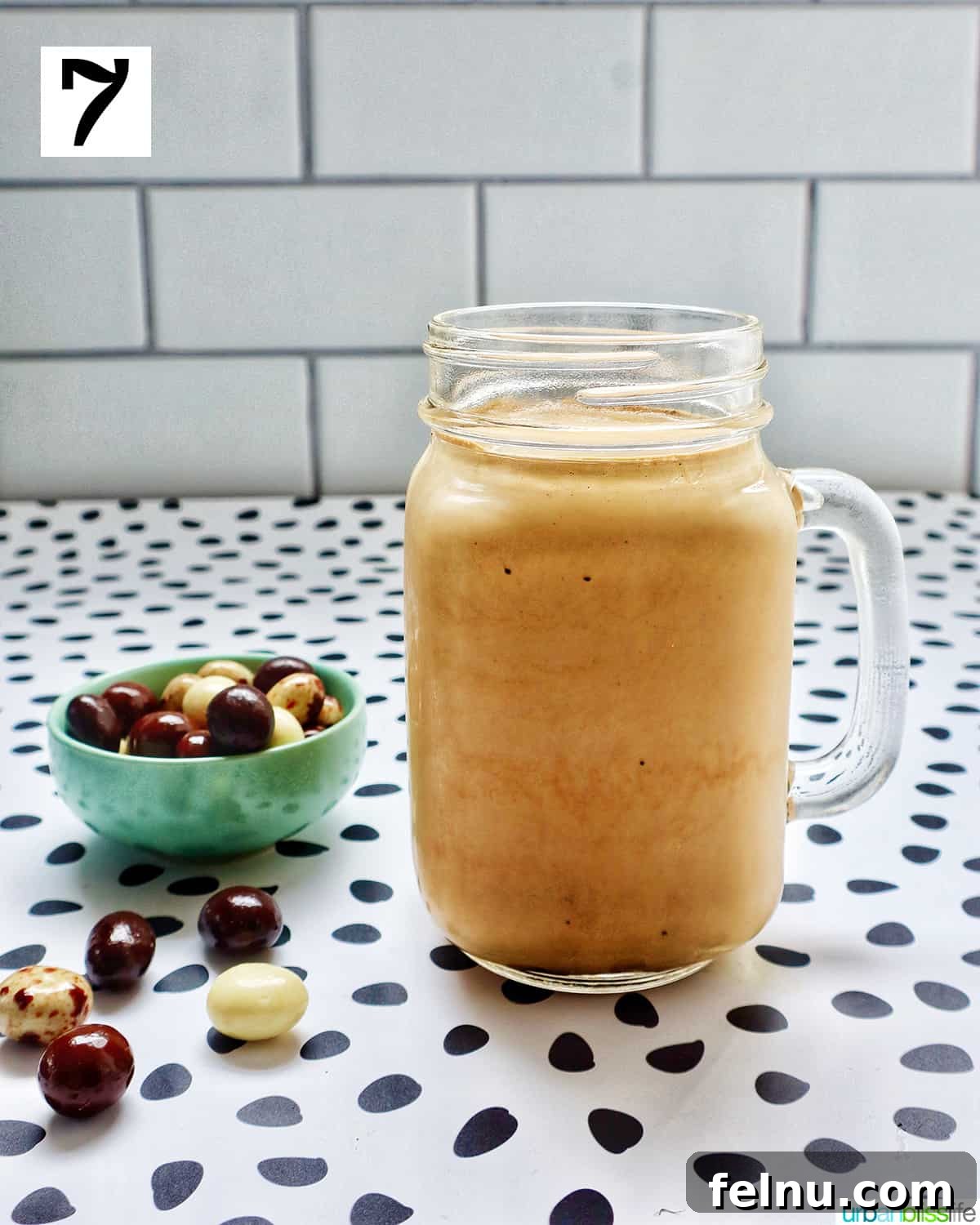 Pouring the milkshake into glasses