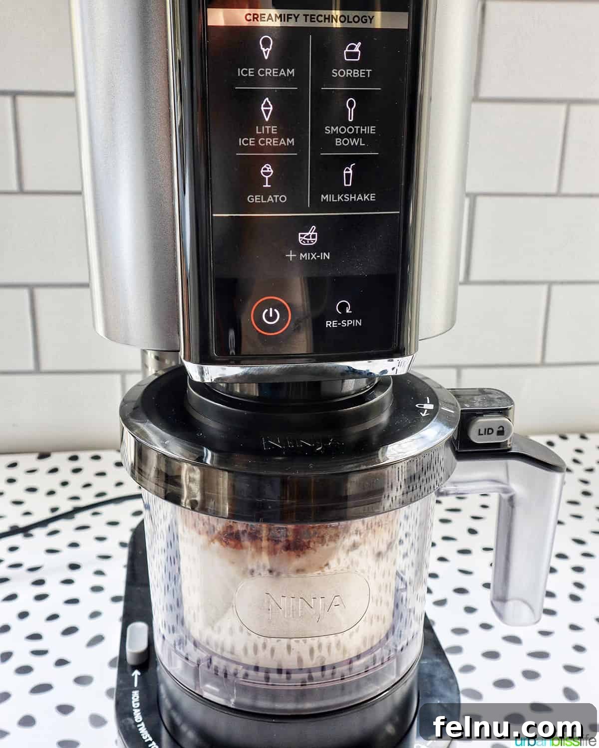 Ninja Creami making a coffee milkshake