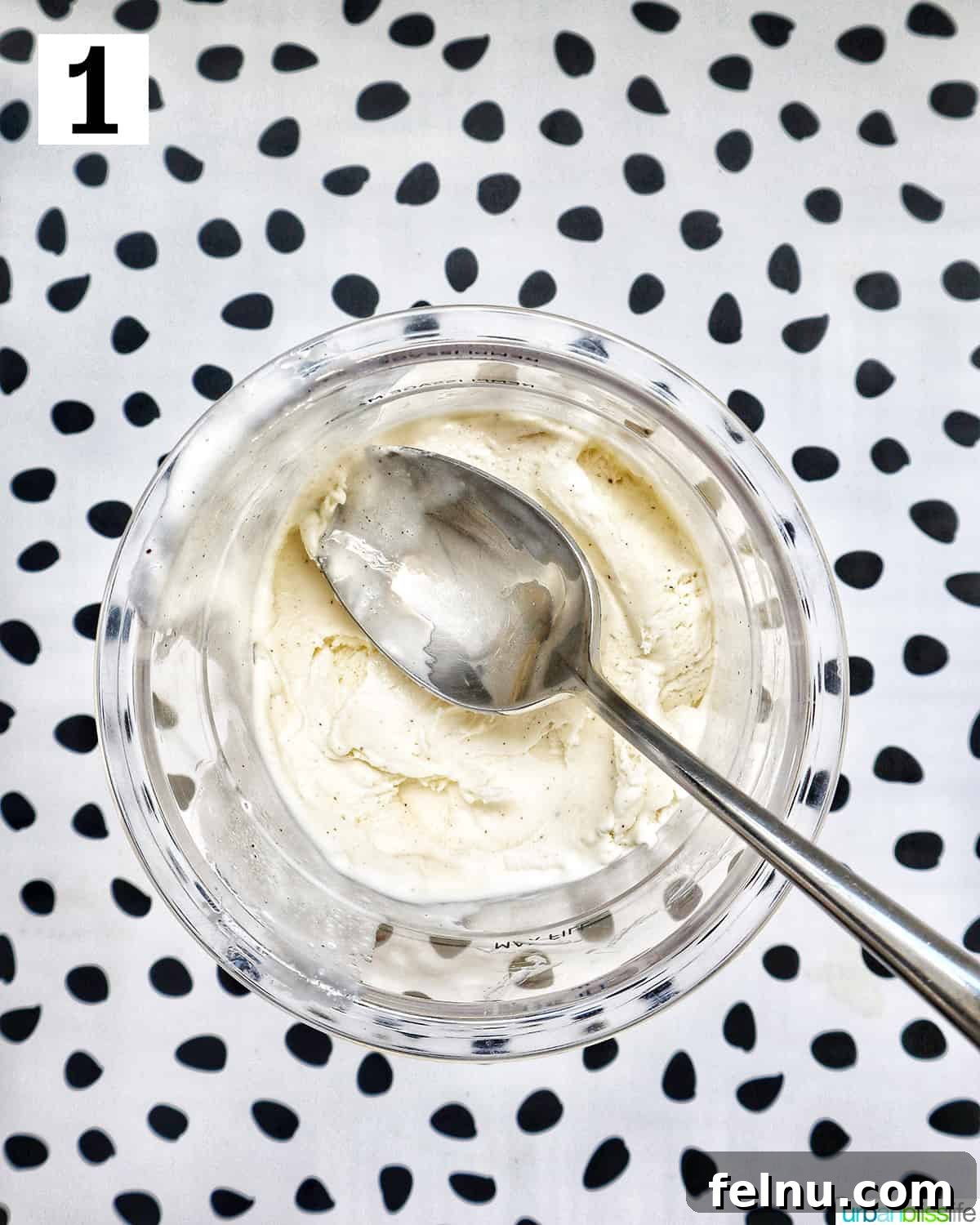 Vanilla ice cream in a Ninja Creami container