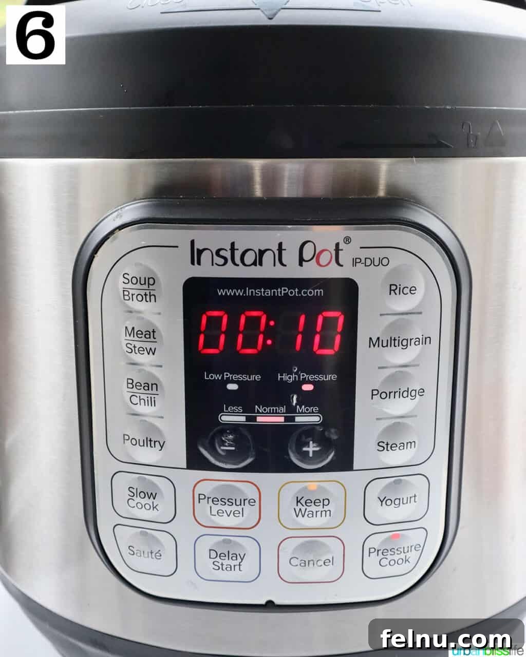 Instant Pot Chicken Legs 14 Instant Pot set to pressure cook for 10 minutes.