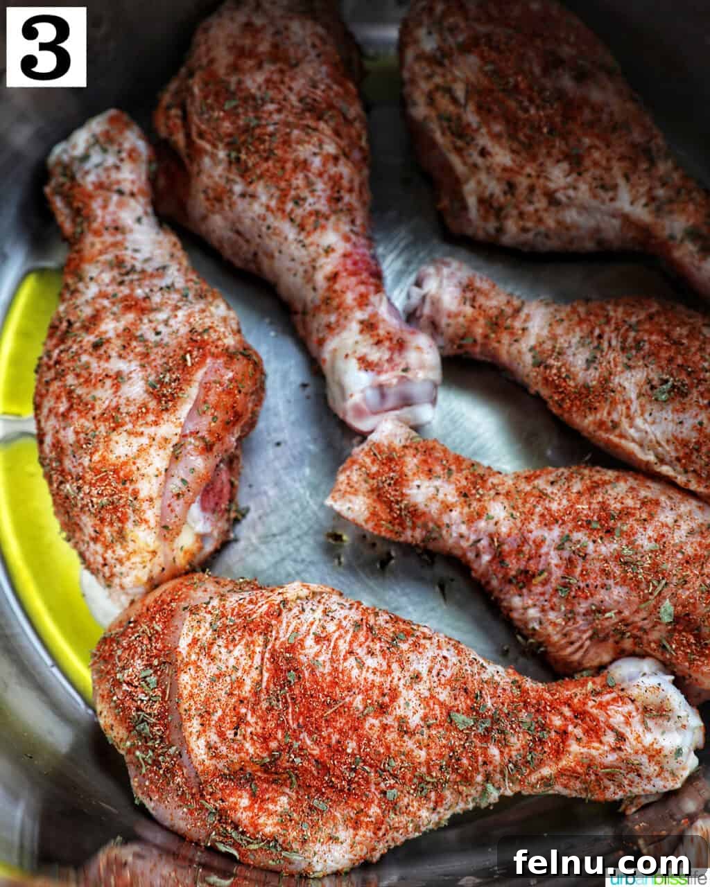 Instant Pot Chicken Legs 8 Seasoned chicken drumsticks in the Instant Pot.
