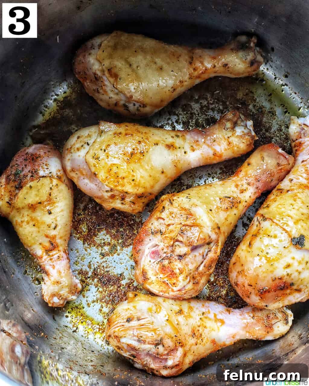 Instant Pot Chicken Legs 9 Chicken drumsticks browned in the Instant Pot.
