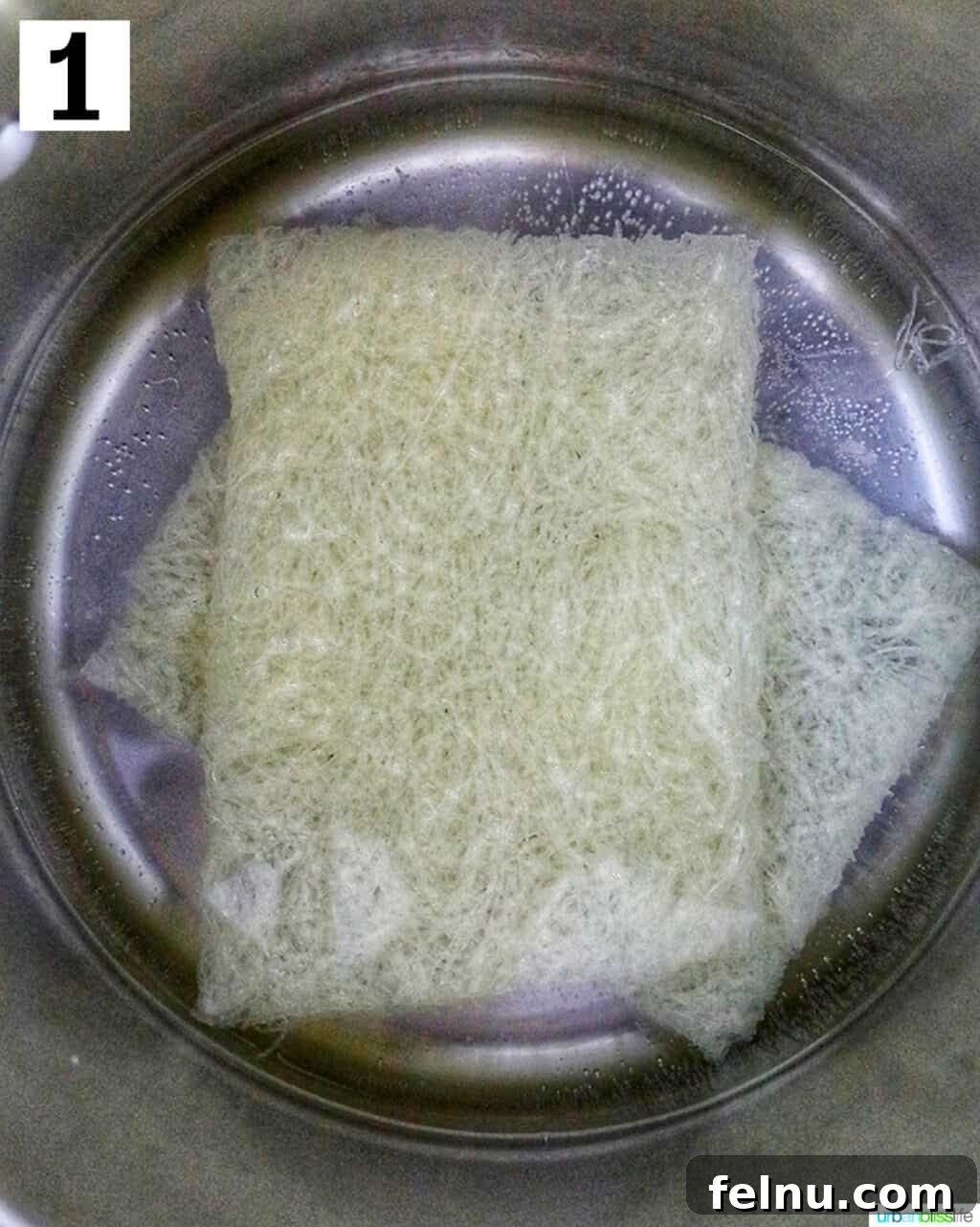 Crab Noodle Stir-Fry 6 Rice Noodles Soaking in Water