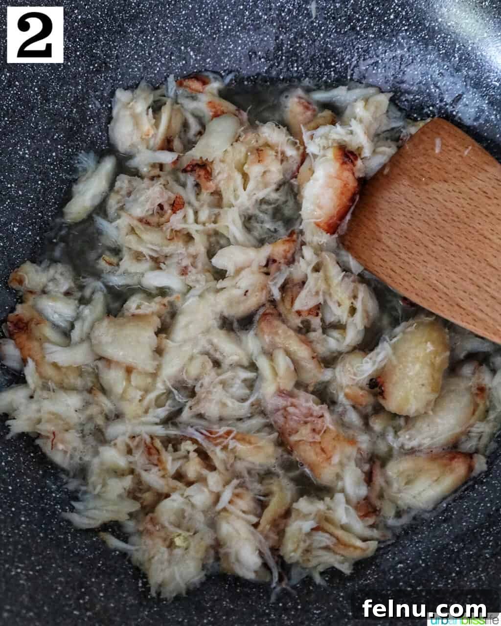 Crab Noodle Stir-Fry 7 Crab Meat Cooking in a Wok