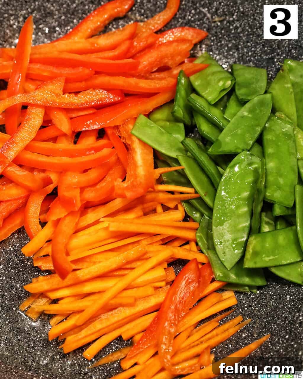 Crab Noodle Stir-Fry 8 Vegetables in a Wok