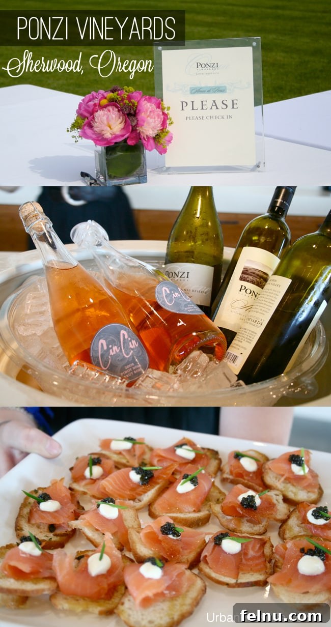 Ponzi Vineyards: A Legacy of Oregon Wine 2 Ponzi wines and seafood appetizers: A perfect pairing.