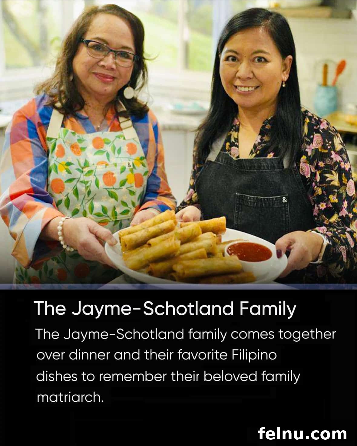Dinner with the Jayme-Schotlands 3 A Magnolia Network promotional blurb for the Family Dinner TV Show episode featuring the family's story.
