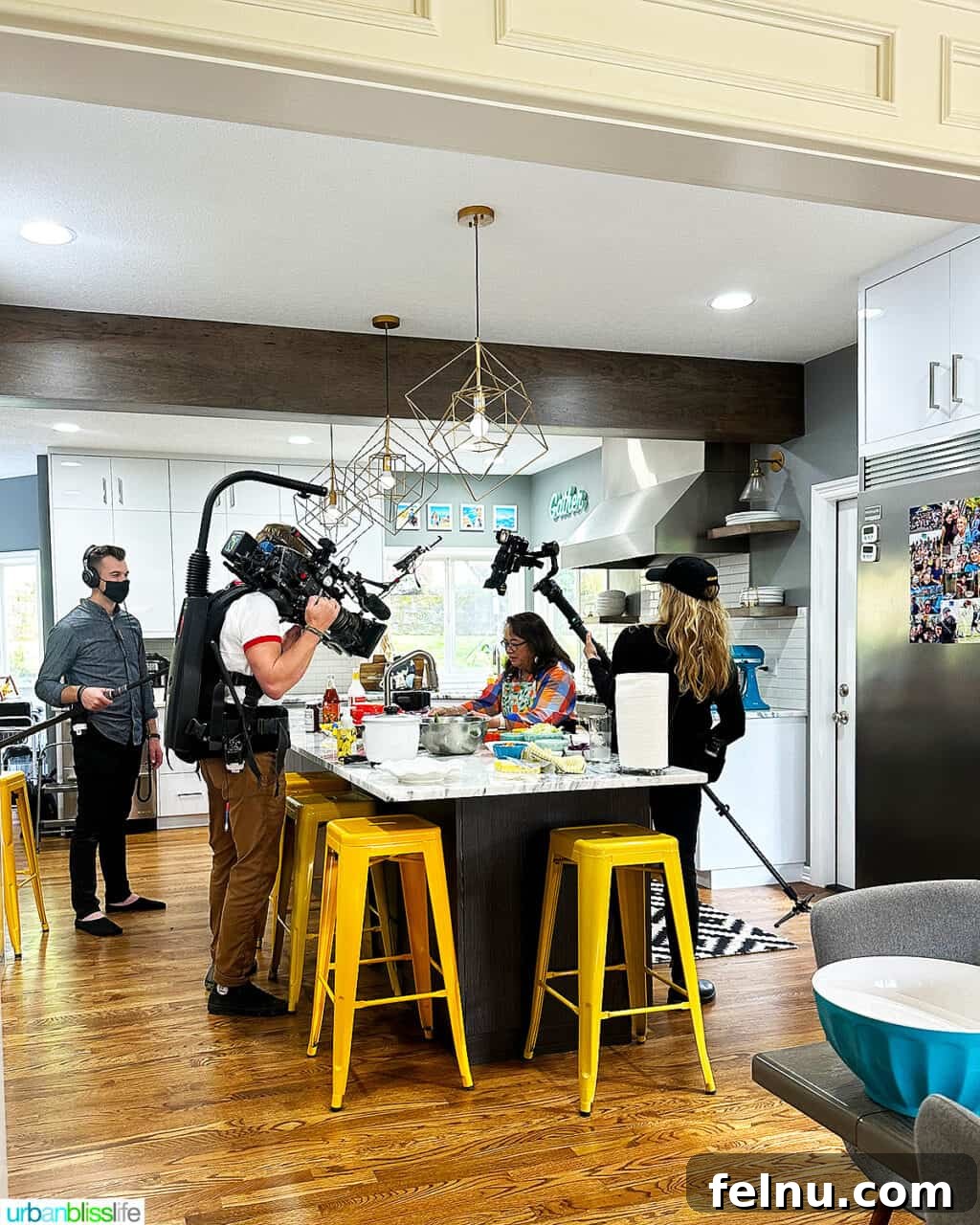 Dinner with the Jayme-Schotlands 8 Our mom, radiating joy and pride, being filmed in the kitchen, sharing family stories and cooking Filipino dishes during the Family Dinner TV show.
