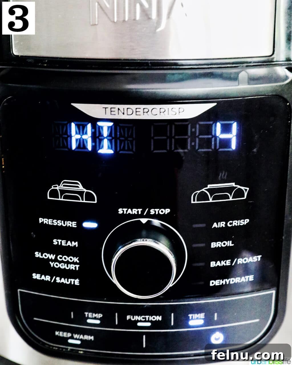 Fluffy Instant Pot Basmati Rice 7 Instant pot pressure cooker set to pressure cook on high for 4 minutes.