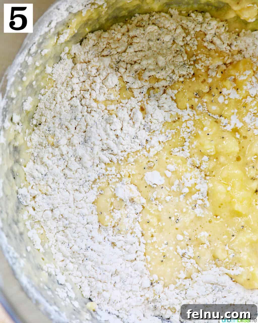 Lemon Poppy Seed Dream Cupcakes 11 dry ingredients added to wet ingredients to make lemon poppyseed cupcakes.