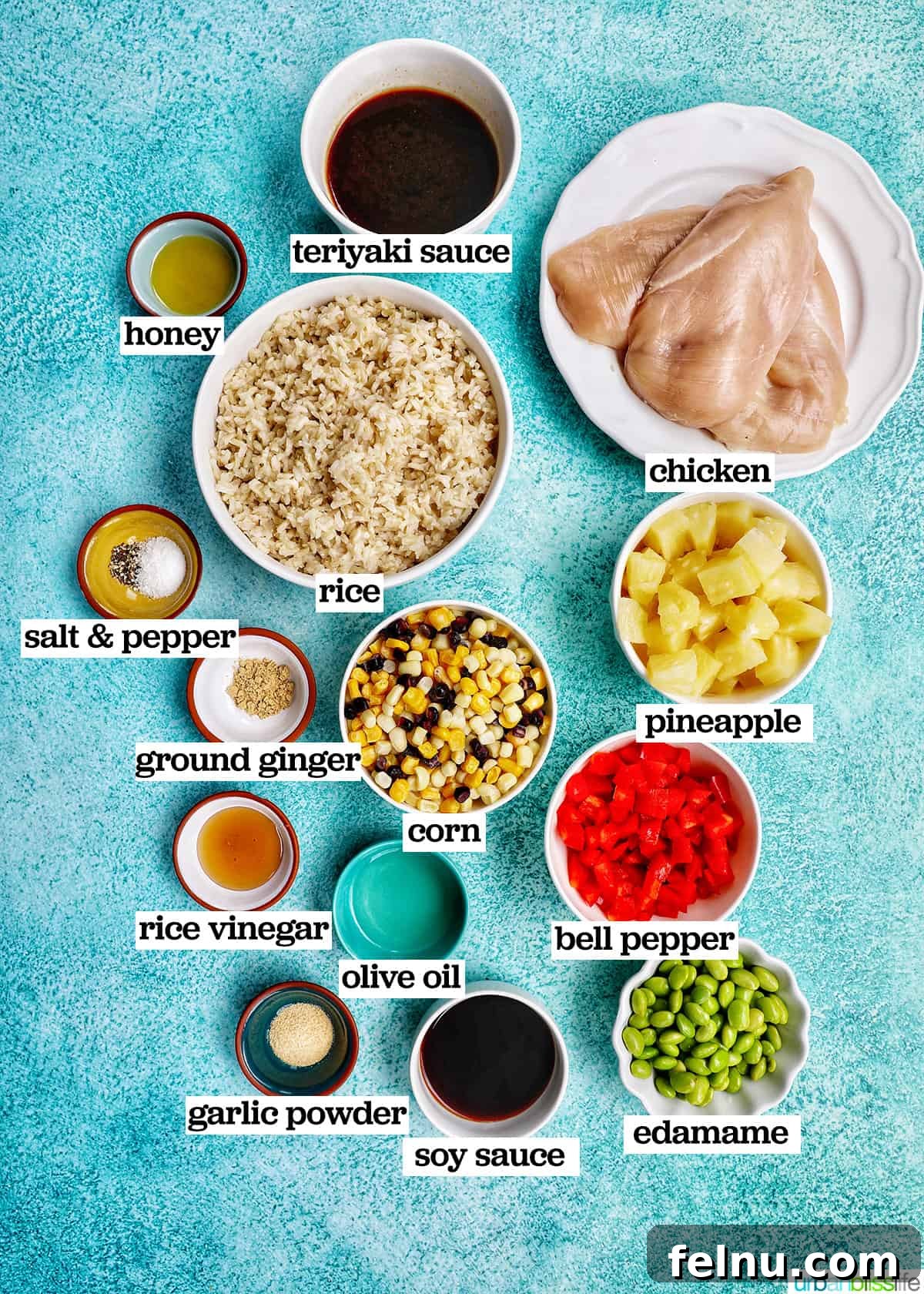 Chicken Teriyaki Bowl 4 Ingredients for Chicken Teriyaki Donburi rice bowls
