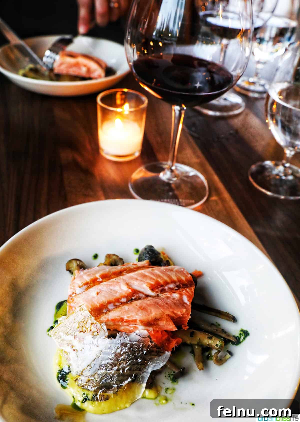 The Perfect Pairing: Wine and Salmon 4 Glass of Pinot Noir with a plate of salmon