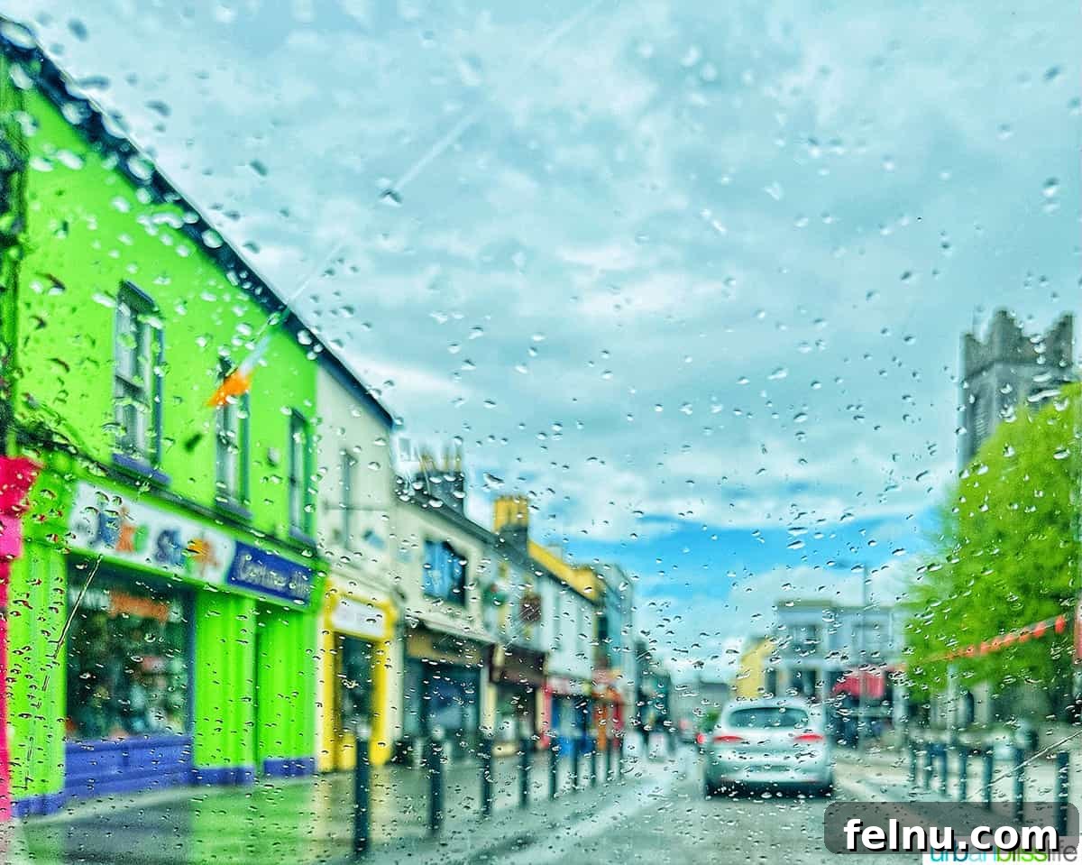 İrlanda'da Sürüş: Turistlerin Bilmesi Gerekenler 4 rain on windshield of car in ireland