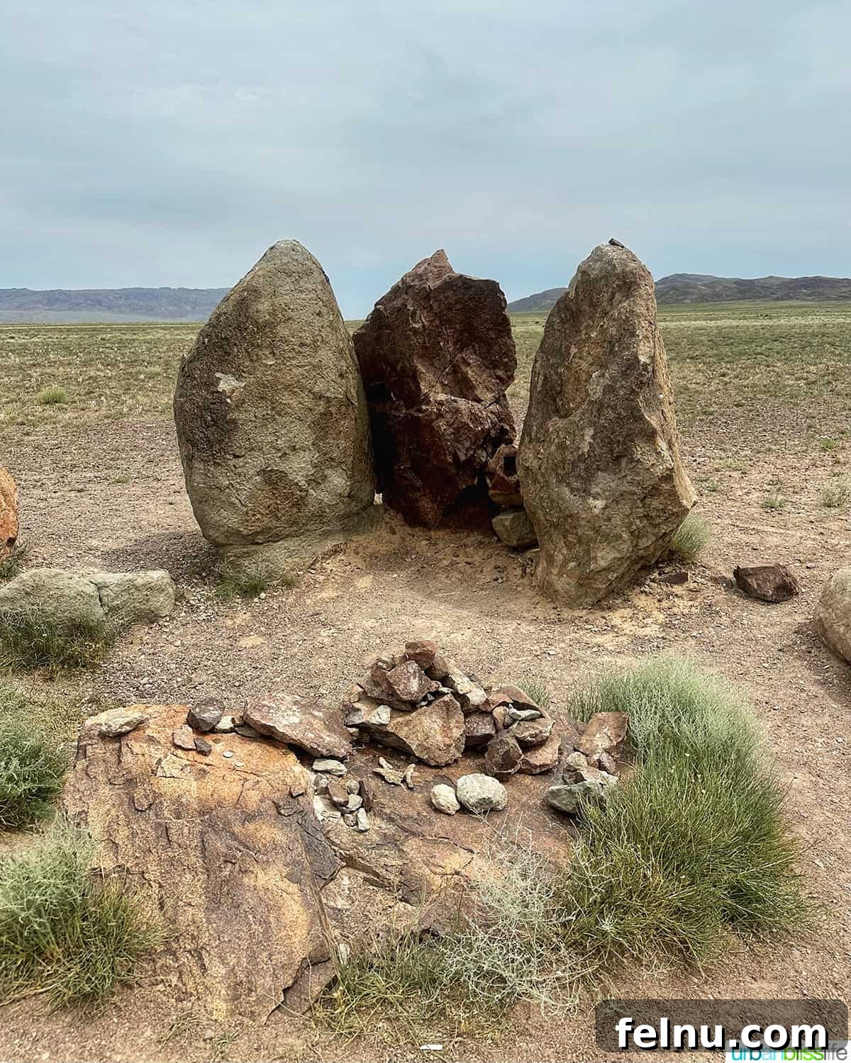 Explore Almaty: Thirty Unforgettable Things to Do 45 Ancient stone circles, known as Oshaktas steles, found in Altyn-Emel National Park near Almaty, Kazakhstan, shrouded in historical mystery.