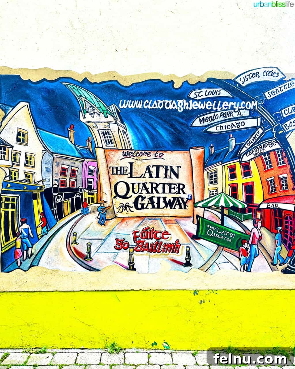 The Emerald Isle in a Week: Your Ultimate Ireland Itinerary 7 Latin Quarter sign in Galway, Ireland
