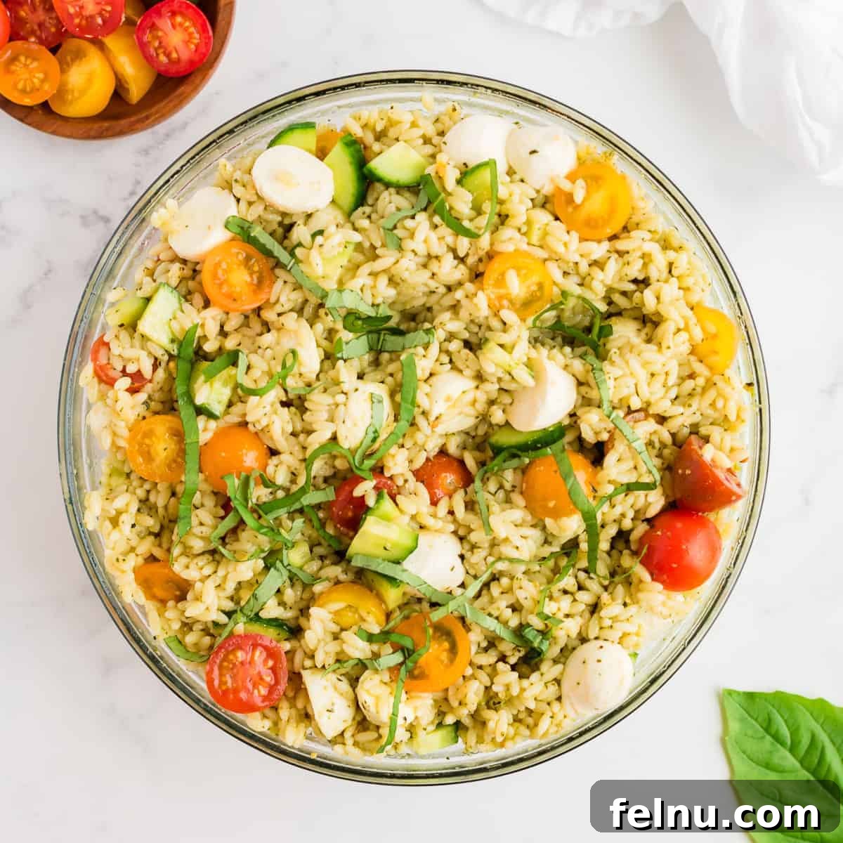 Orzo pesto salad.