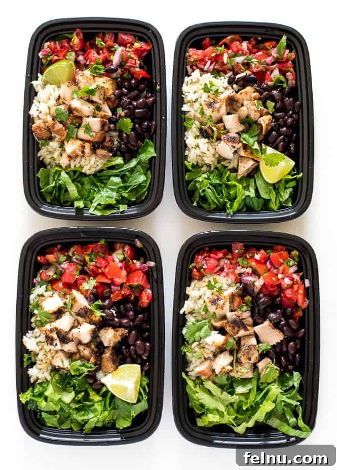 Chicken burrito bowls.