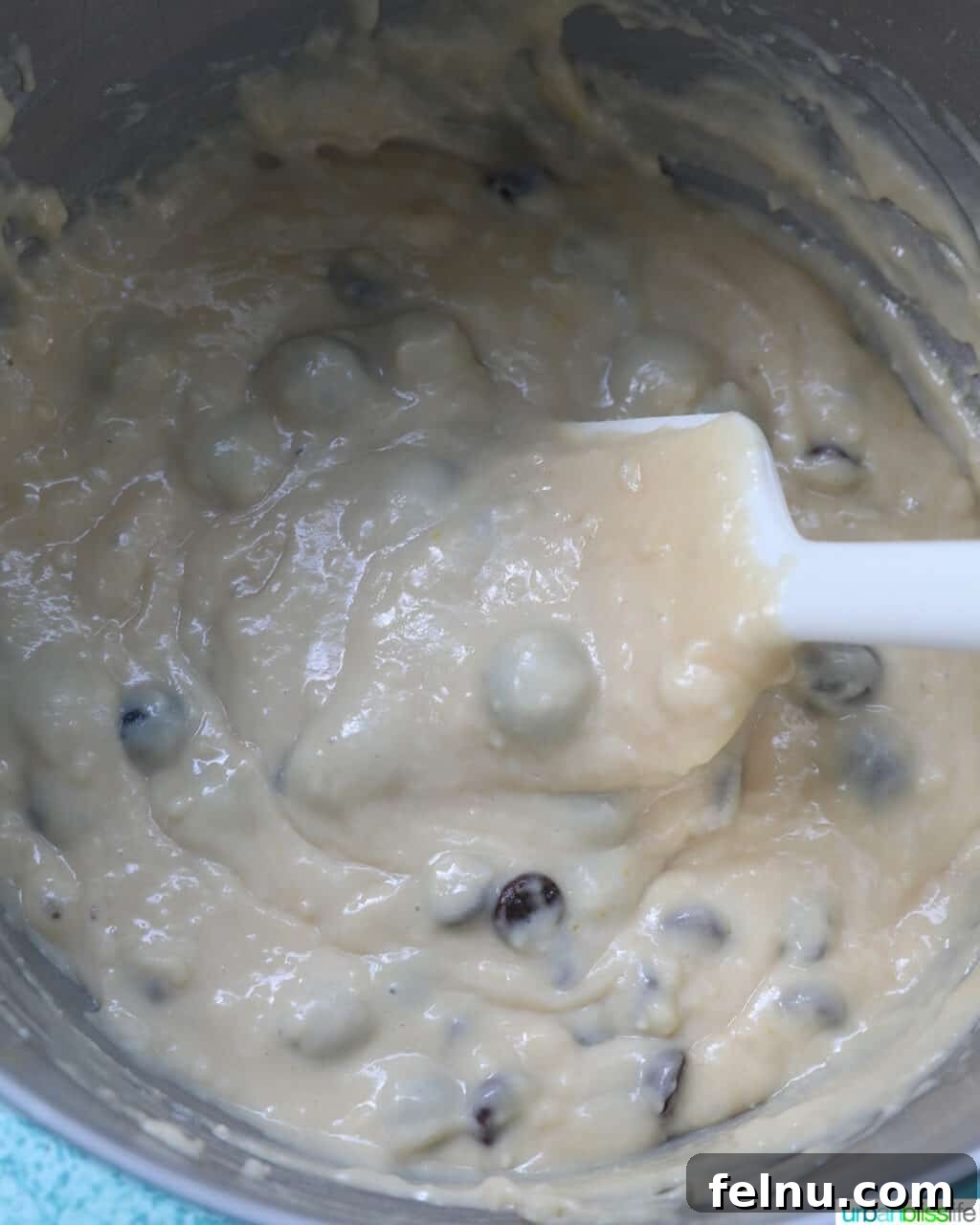 Blueberry Chocolate Chunk Muffins 13 Finished blueberry muffin batter