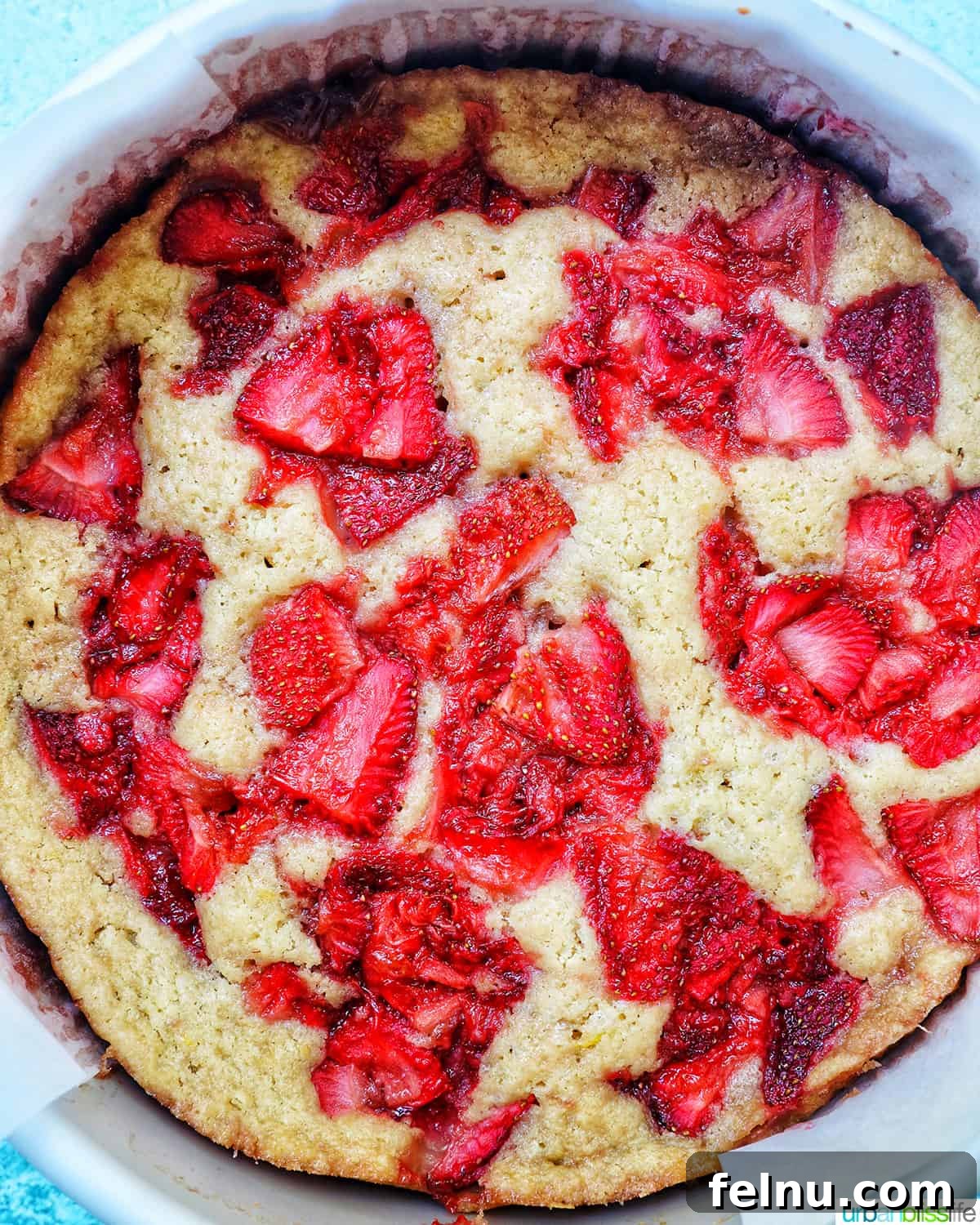 Strawberry Spoon Cake fresh out of the oven.