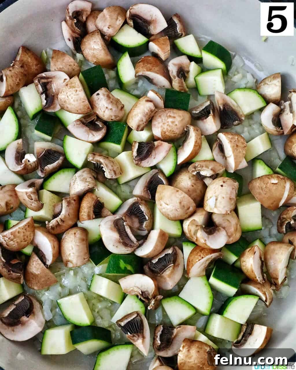 Zucchini and Mushroom Pasta Primavera 9 Adding Zucchini and Mushrooms for Zucchini Mushroom Pasta