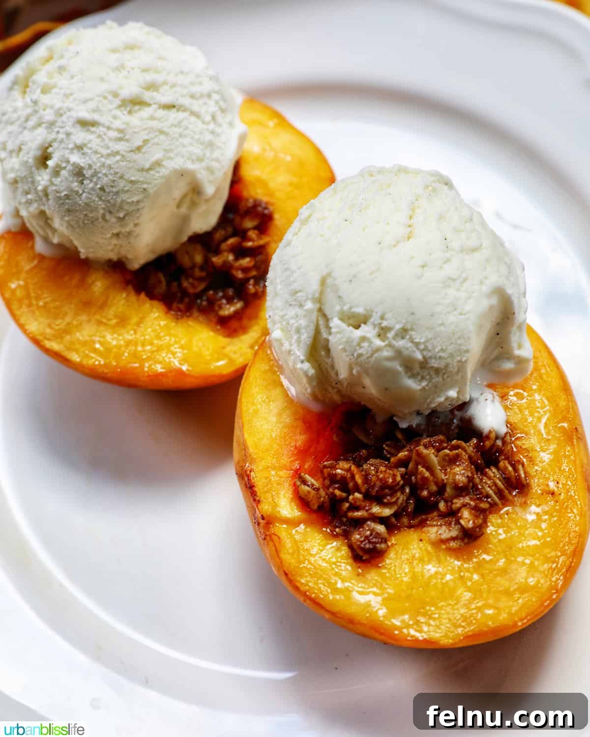 Air Fryer Peachy Dessert 12 Air Fryer Peaches with Ice Cream
