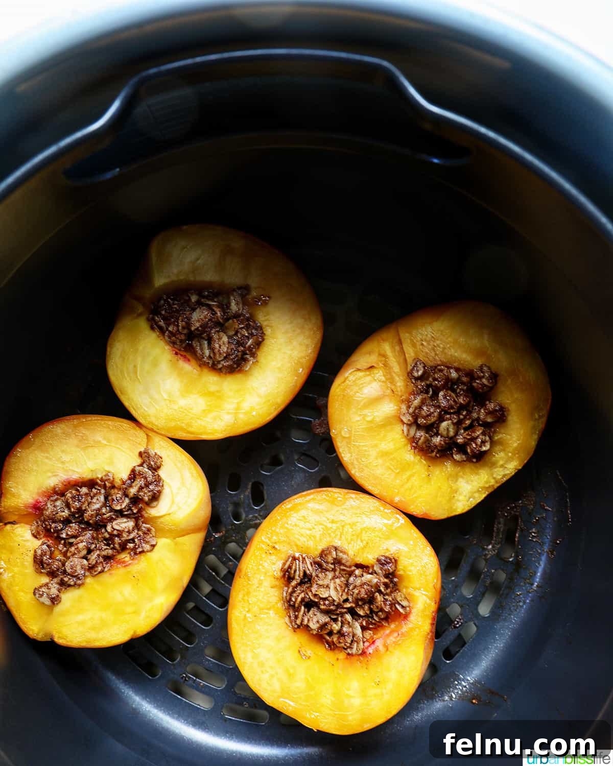 Air Fryer Peachy Dessert 3 Air Fryer Peaches in the Air Fryer Basket