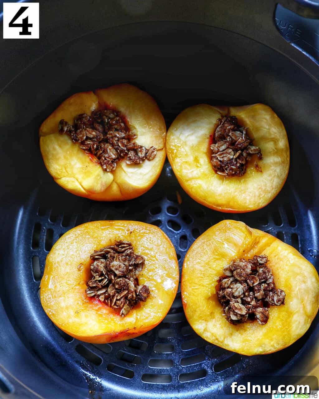 Air Fryer Peachy Dessert 9 Peaches with Topping