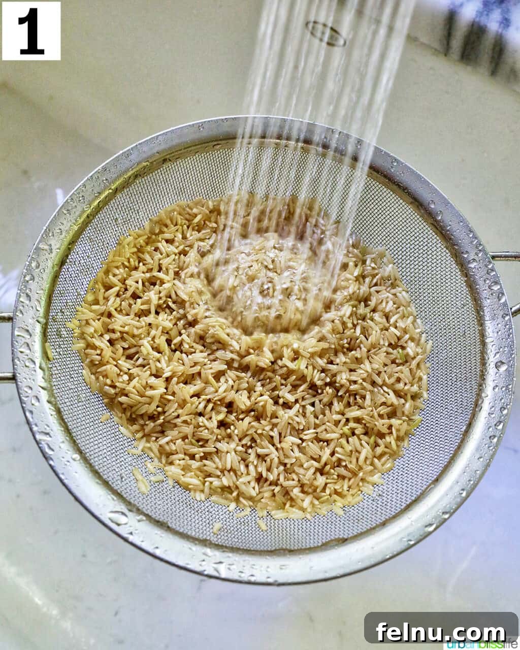 Zesty Cilantro Lime Brown Rice in Your Instant Pot 5 Rinsing brown rice