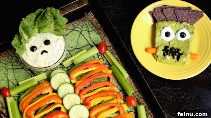17 Spooktacularly Healthy No-Bake Halloween Treats 12 Halloween Veggie Tray Appetizer Trio