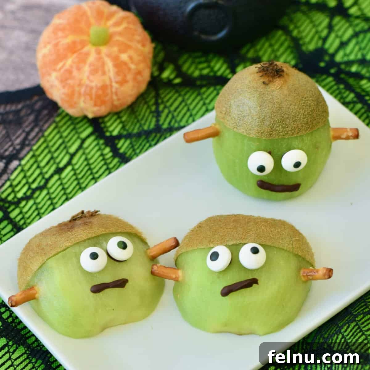 17 Spooktacularly Healthy No-Bake Halloween Treats 14 Kiwi Frankenstein Halloween Treats