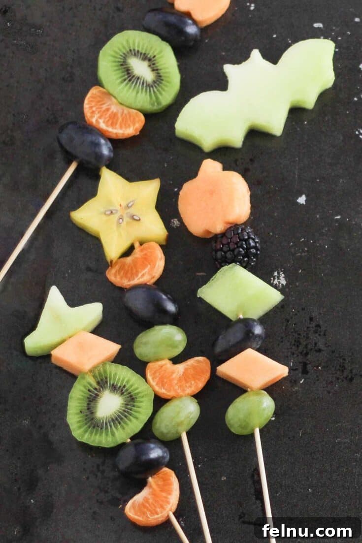 17 Spooktacularly Healthy No-Bake Halloween Treats 16 Halloween Fruit Kabobs