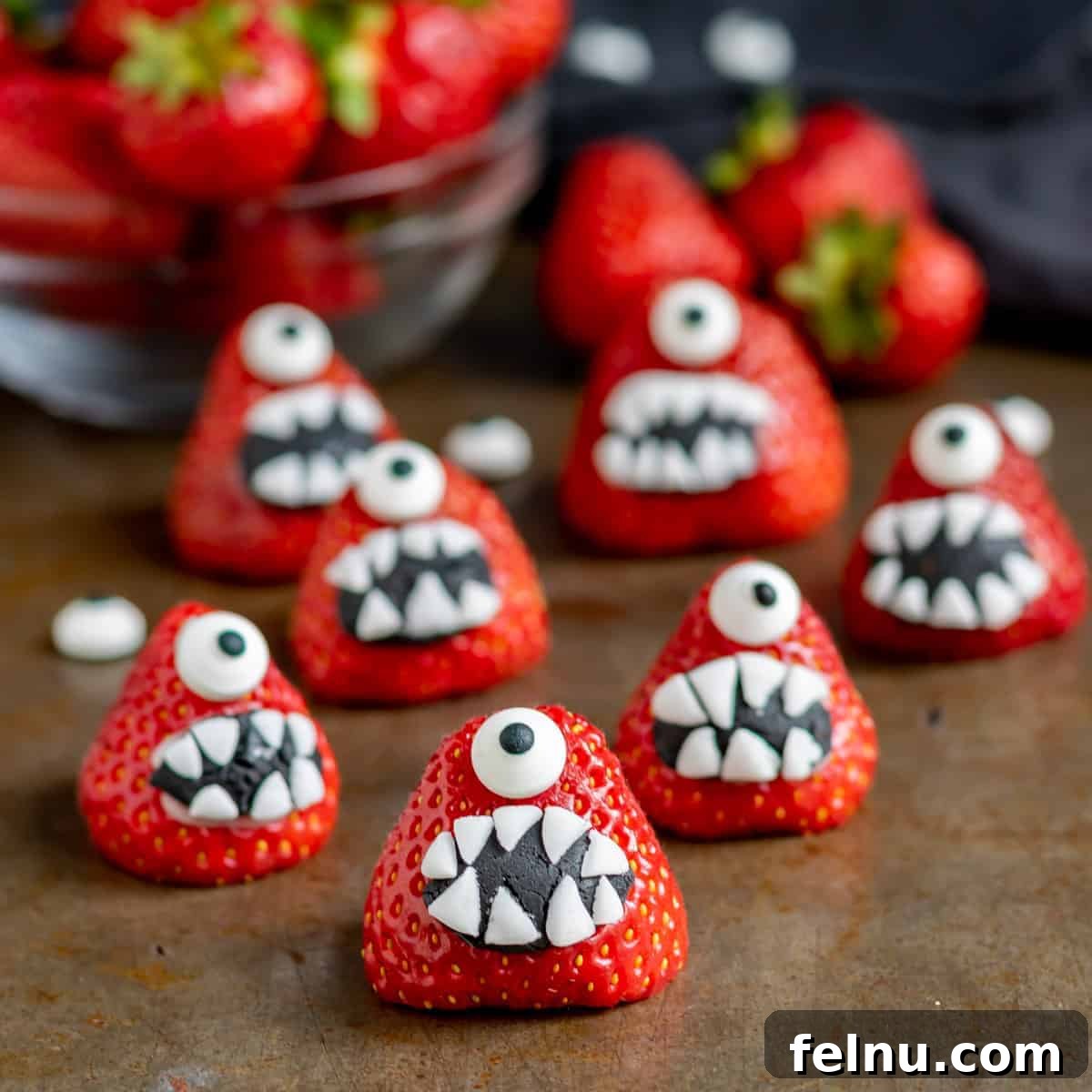 17 Spooktacularly Healthy No-Bake Halloween Treats 10 Strawberry Halloween Monsters