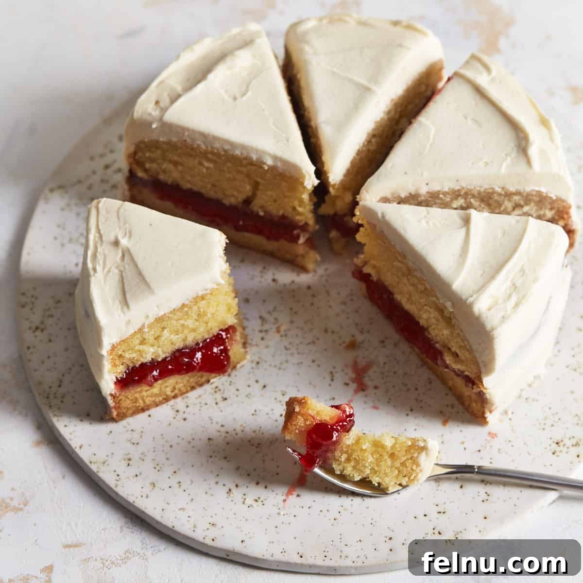 Small-batch 6-inch Air Fryer Vanilla Cake, incredibly moist and tender with delicate taste.
