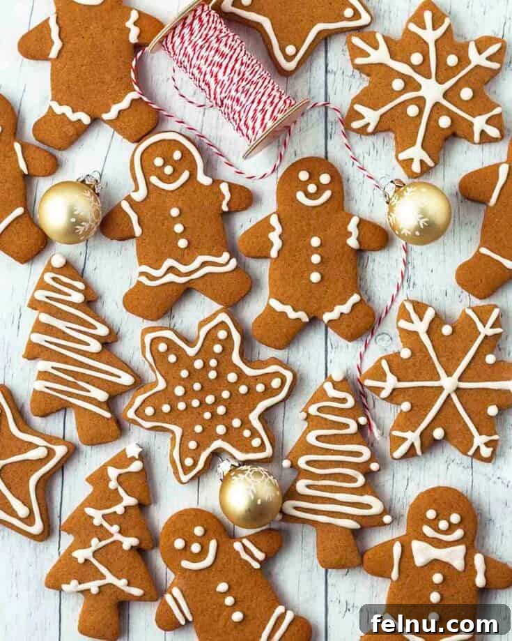 Easy cut-out vegan gluten-free gingerbread cookies, ready for decoration.