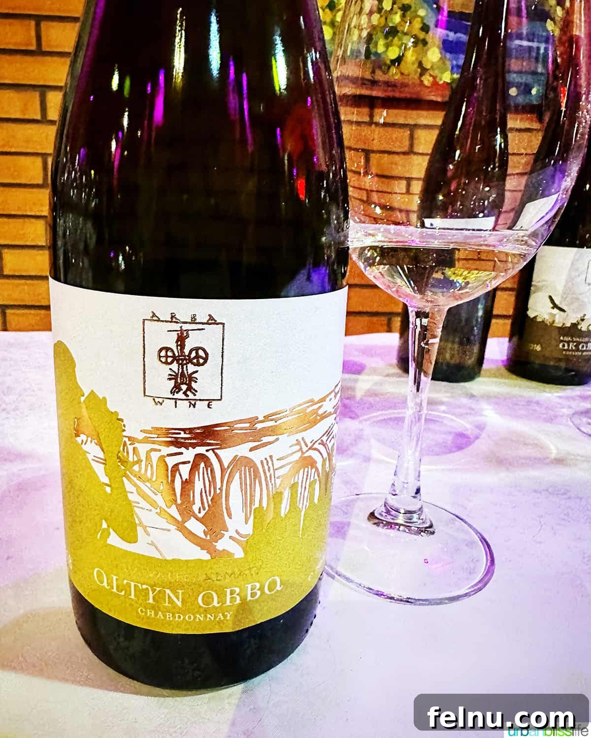Kazakhstan Wine: A Journey Through Time and Taste 3 A bottle of white Kazakhstan wine at Arba winery.