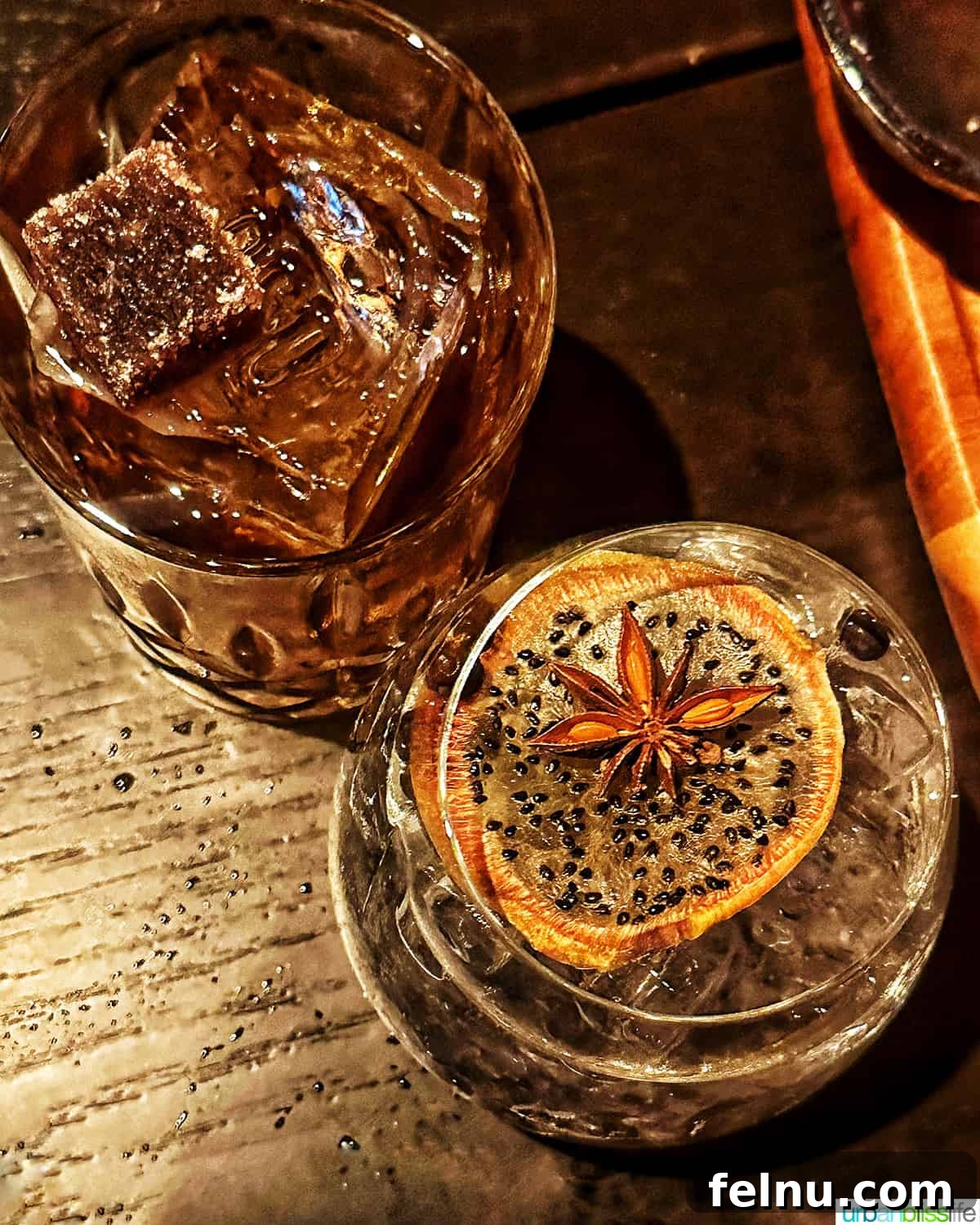 Two bourbon cocktails at Bar Oso.