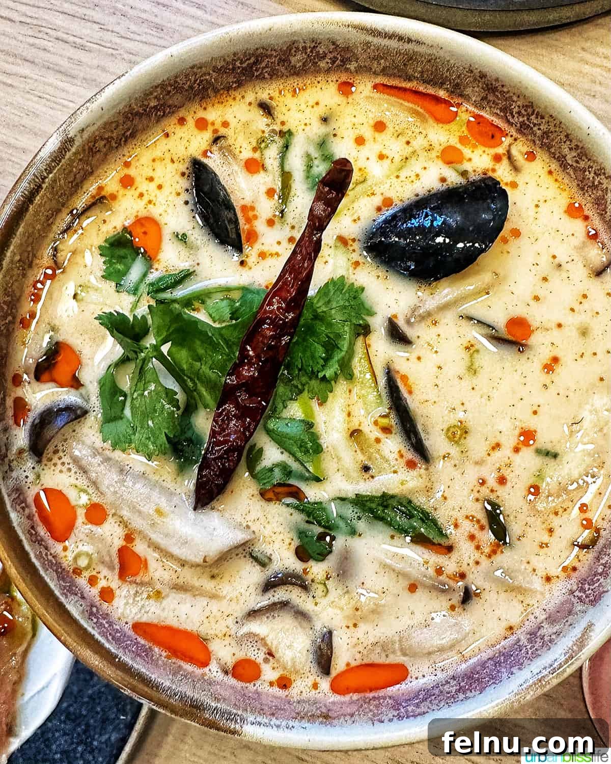 Flavorful Tom Ga soup at Mekong Thai restaurant.