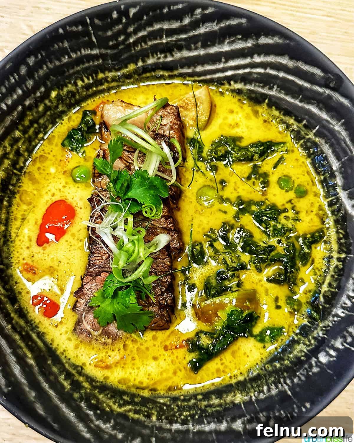 Rich beef green curry at Mekong Thai restaurant.