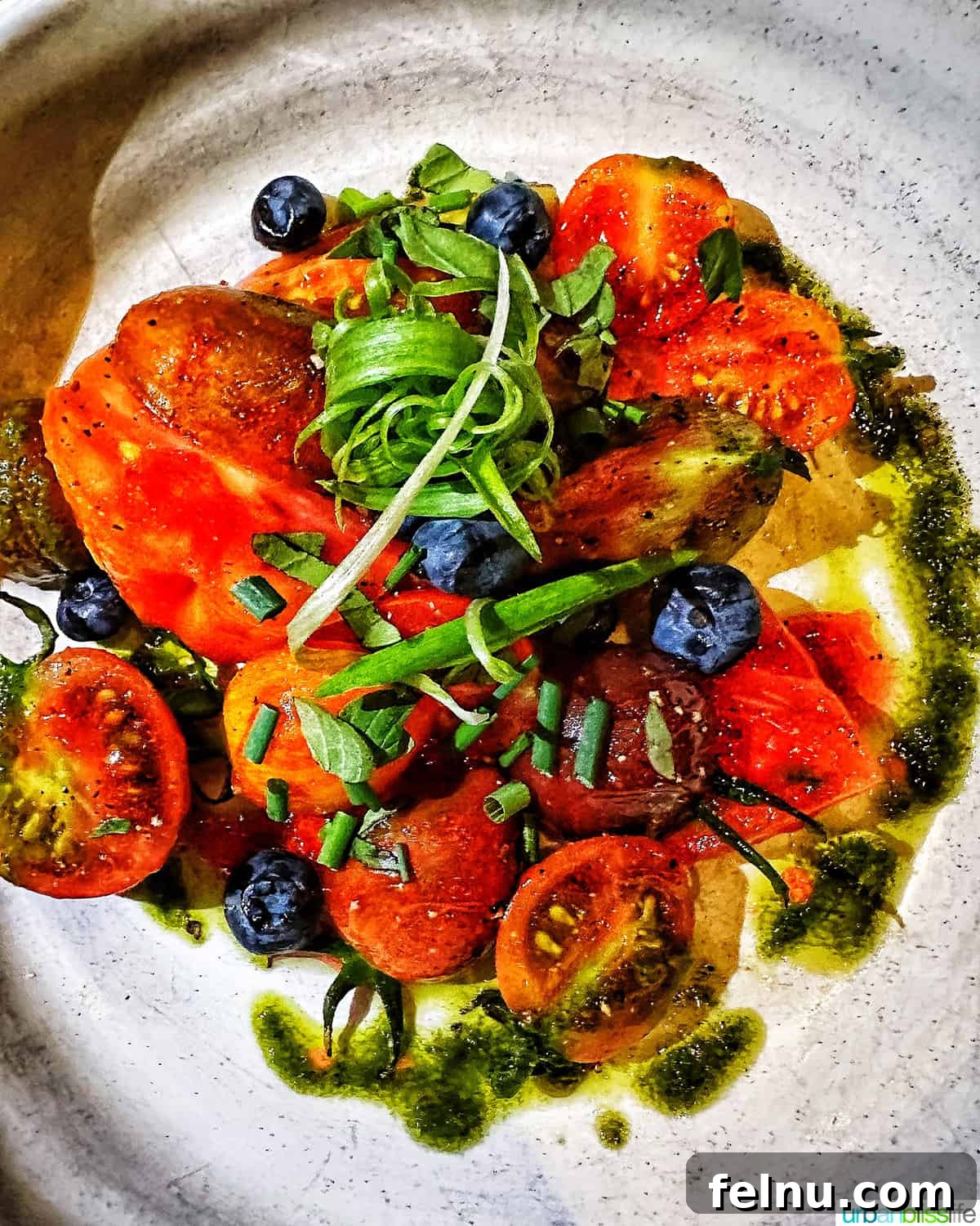 Colorful tomato salad at the Raven Room.