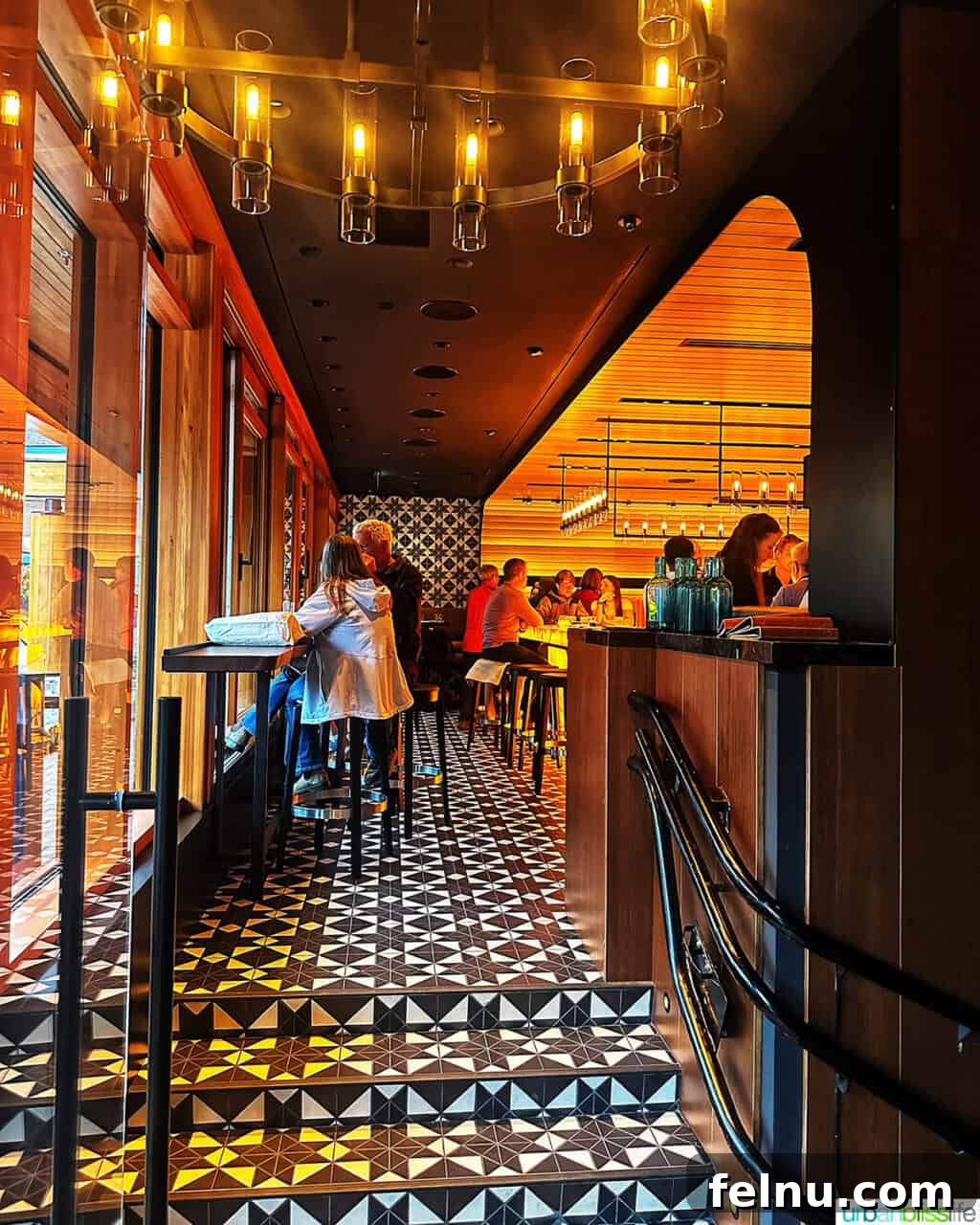 Stylish interior of Bar Oso restaurant in Whistler BC.