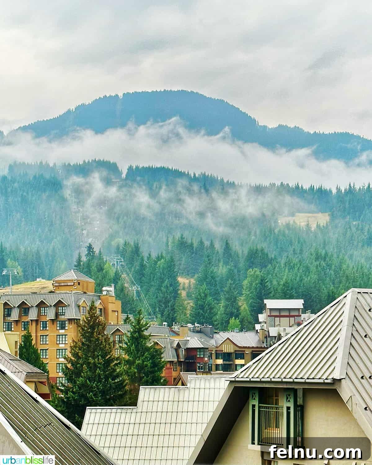 Whistler Village Signature Escape 3 Breathtaking view of Whistler Blackcomb mountains from the private balcony of a suite at the Pan Pacific Whistler Village Centre Hotel, showcasing the stunning natural beauty.
