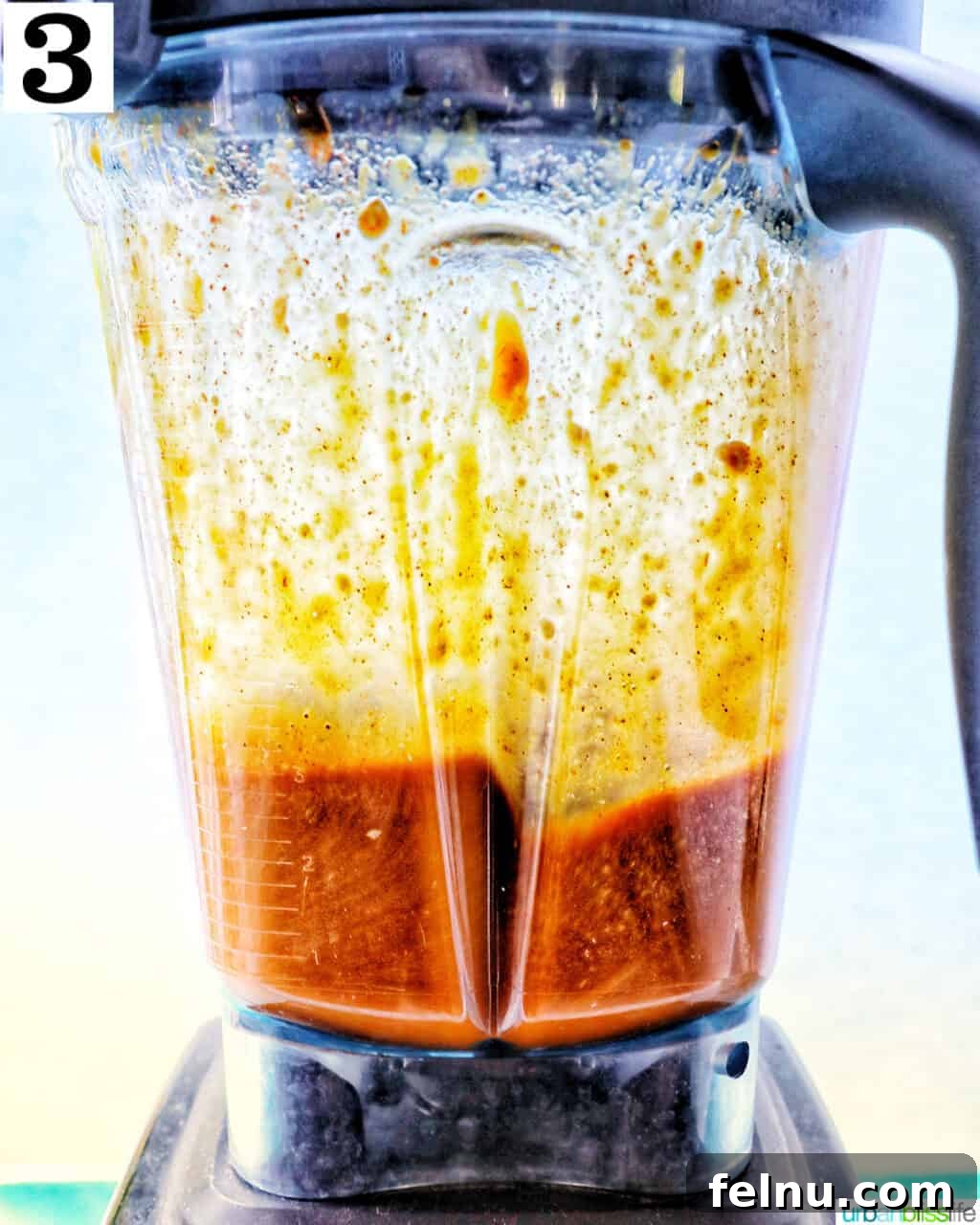 Blending vegan buffalo sauce