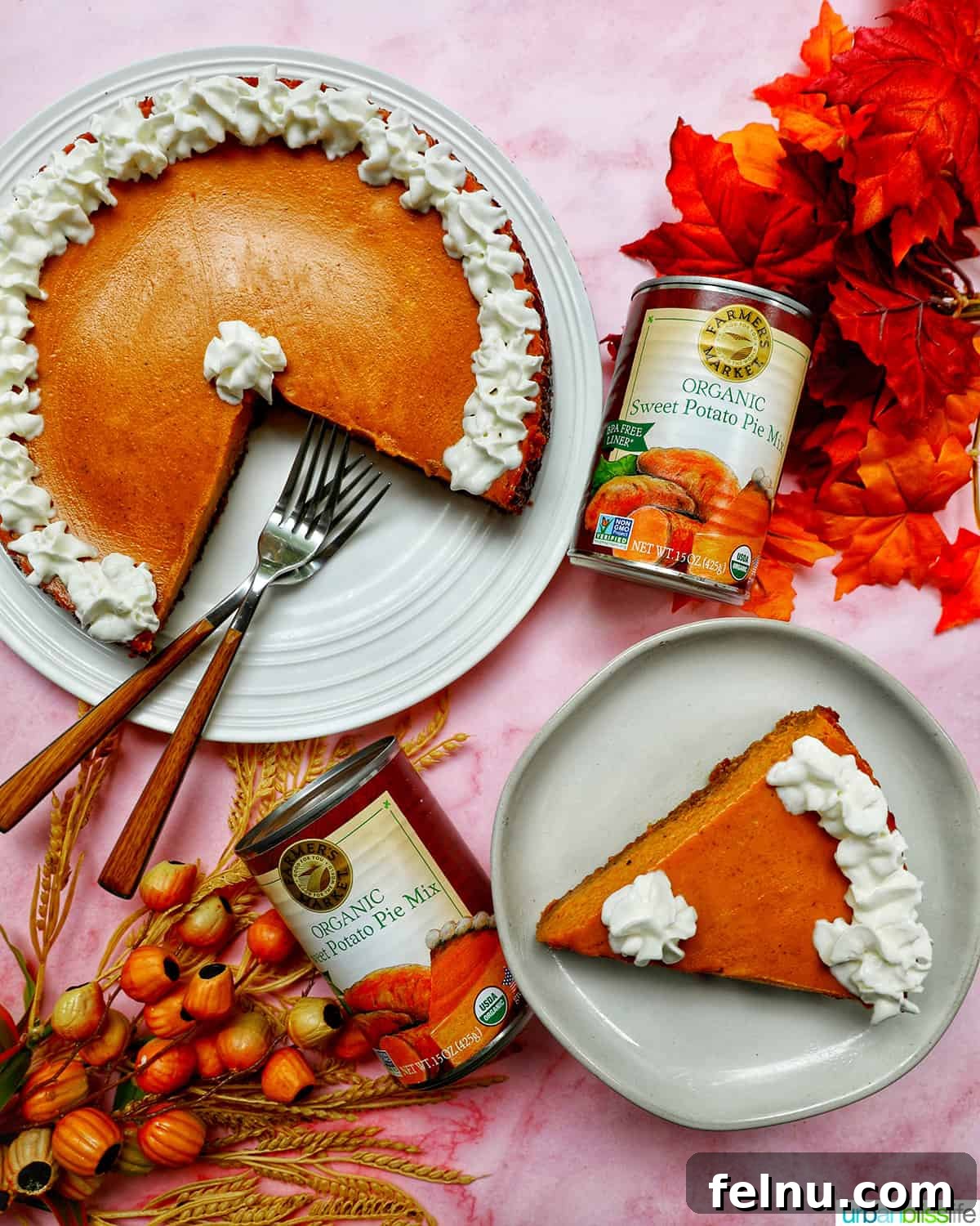 Sweet Potato Pie with a Twist: Graham Cracker Crust Perfection 20 Sweet Potato Pie Slices with Whipped Cream