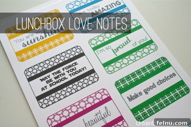Printable Lunchbox Smiles 3 Variety of Lunchbox Love Notes Printables by Urban Bliss with diverse messages